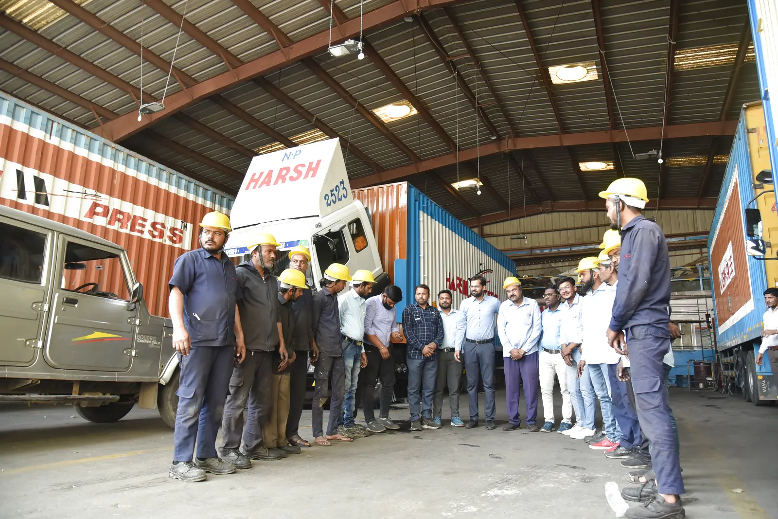 The Harsh Express team with the fleet